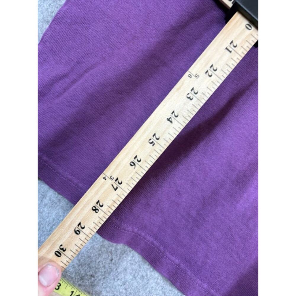 Vintage 80s LL Bean Long Sleeve Shirt Mens L Purple Mock Neck Striped Streetwear - Picture 9 of 9